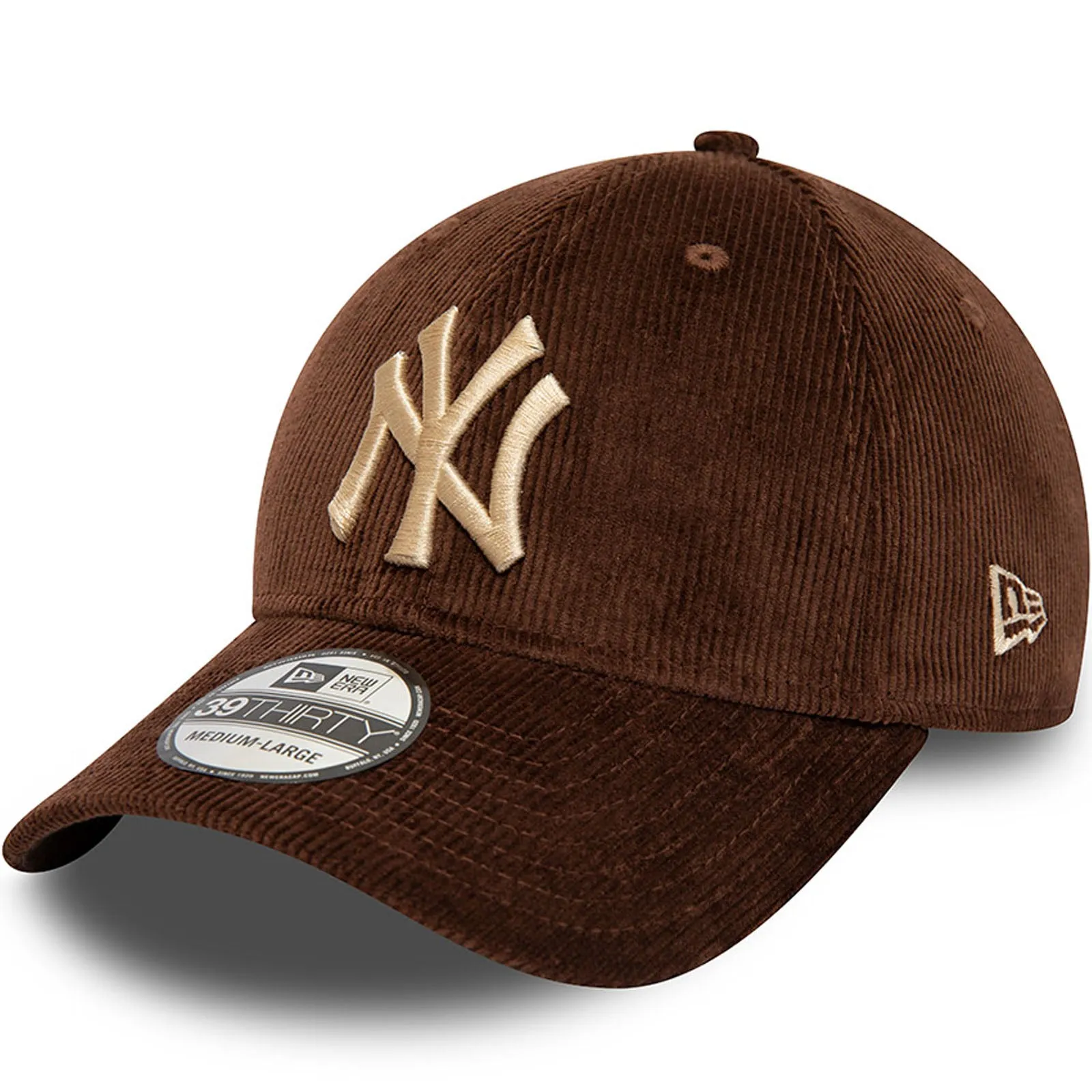 New Era Mens New York Yankees MLB 39THIRTY Cord Baseball Cap - Brown