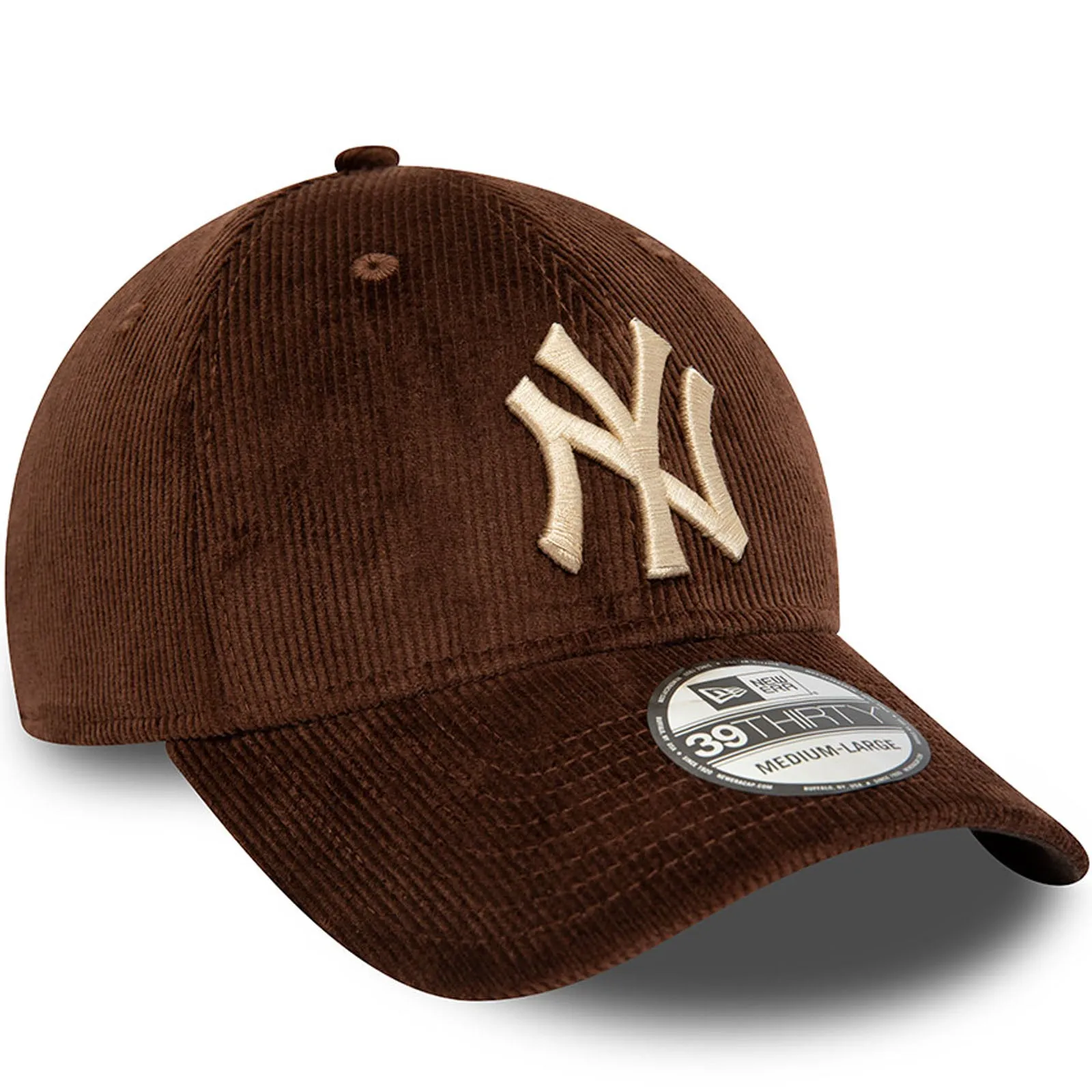 New Era Mens New York Yankees MLB 39THIRTY Cord Baseball Cap - Brown