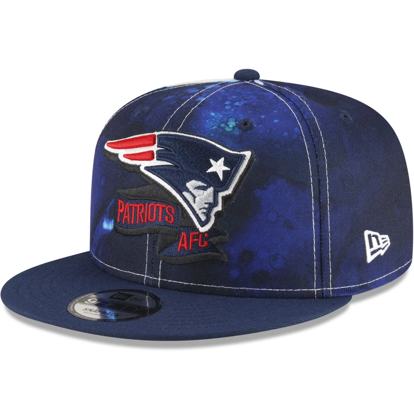 New Era New England Patriots NFL 2022 Sideline Ink 9FIFTY Baseball Cap - Blue