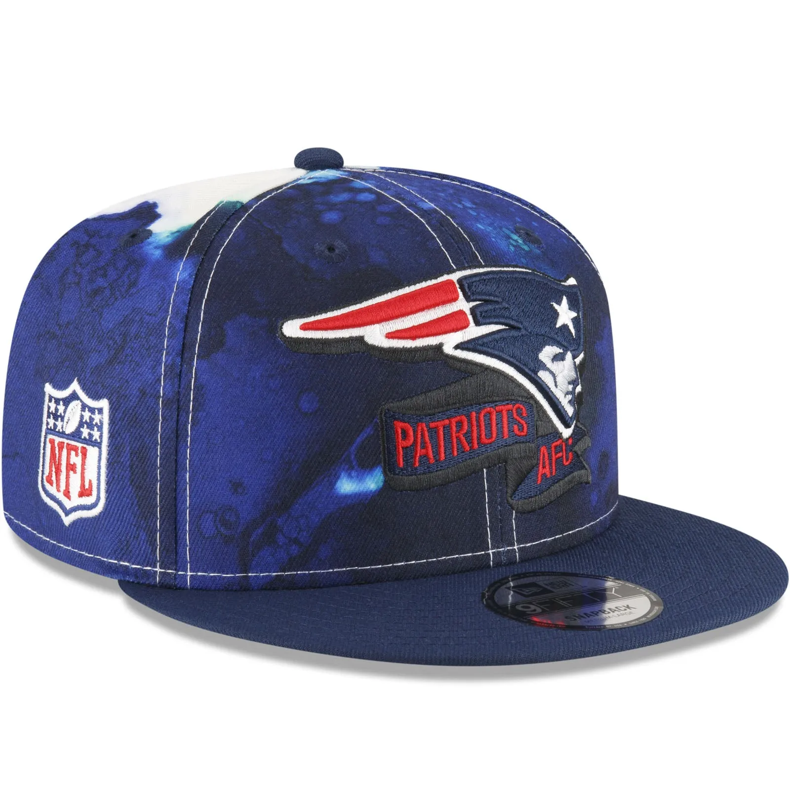 New Era New England Patriots NFL 2022 Sideline Ink 9FIFTY Baseball Cap - Blue