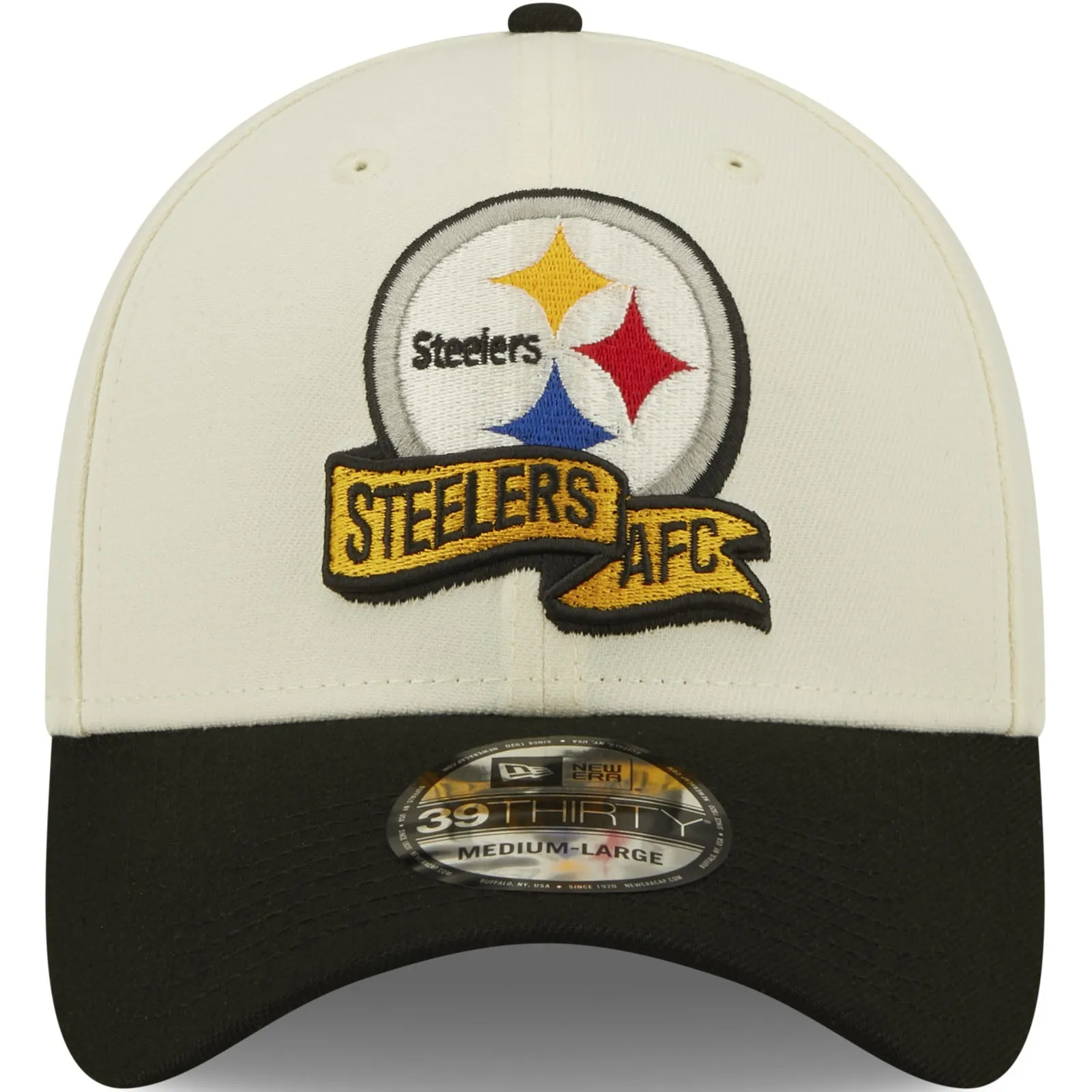 New Era Pittsburgh Steelers NFL 2022 Sideline 39THIRTY Baseball Cap - Cream