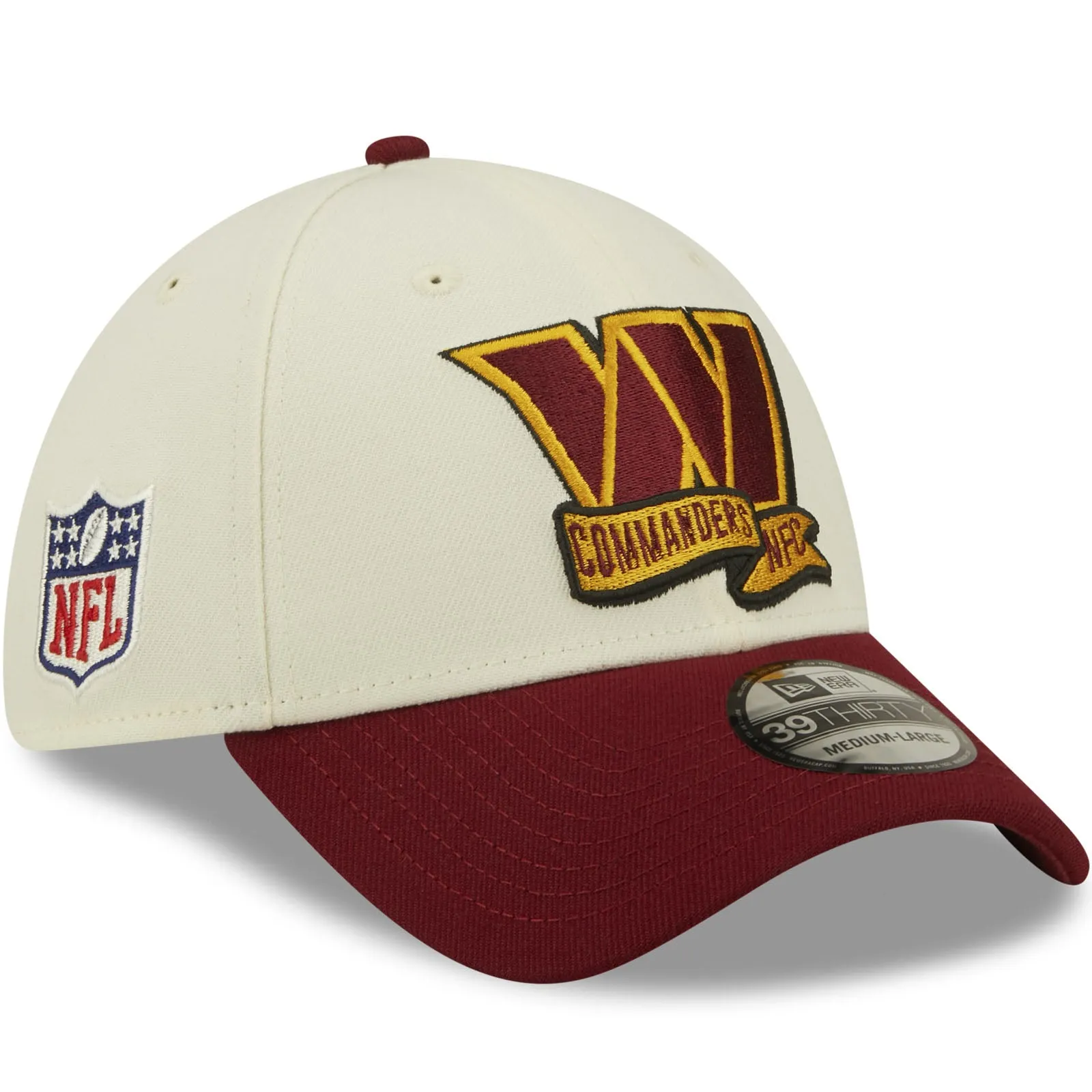 New Era Washington Commanders NFL 2022 Sideline 39THIRTY Baseball Cap - Cream