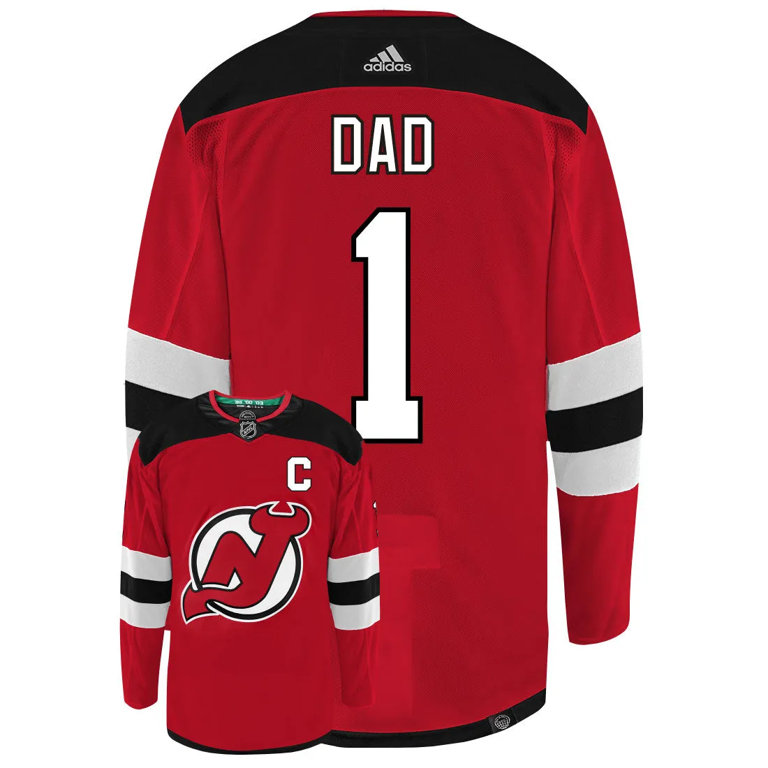 New Jersey Devils Dad Number One Adidas Primegreen Authentic NHL Hockey Jersey     