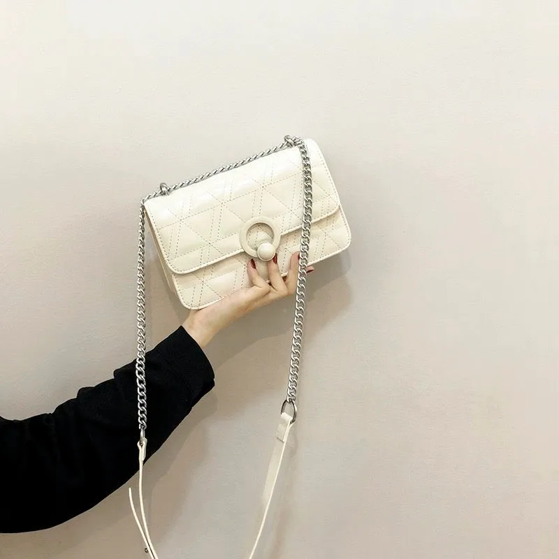 New small bag for women 2023 summer new Korean style versatile texture chain bag single shoulder crossbody bag embroidered small