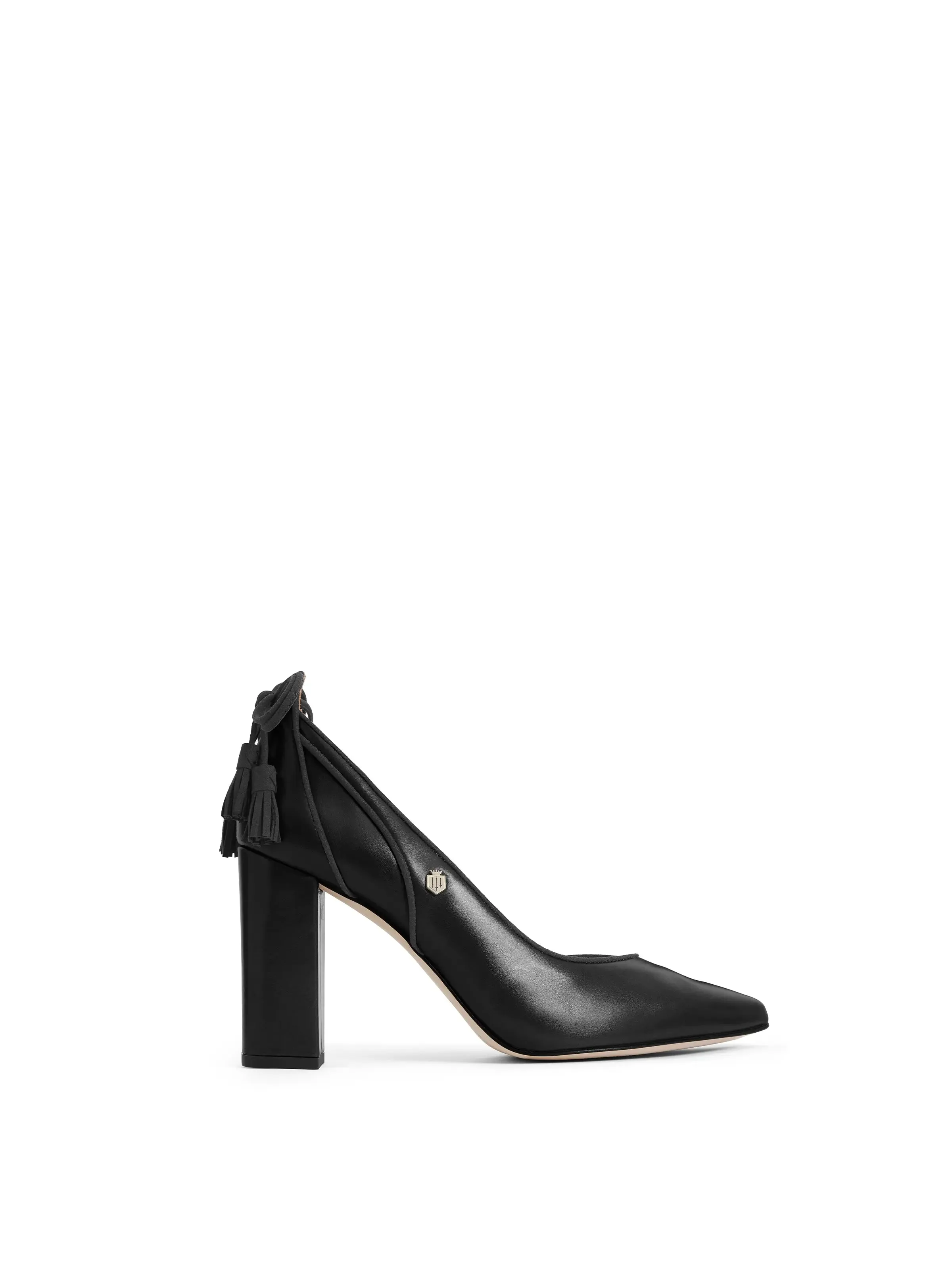 Newbury black leather Court Shoes