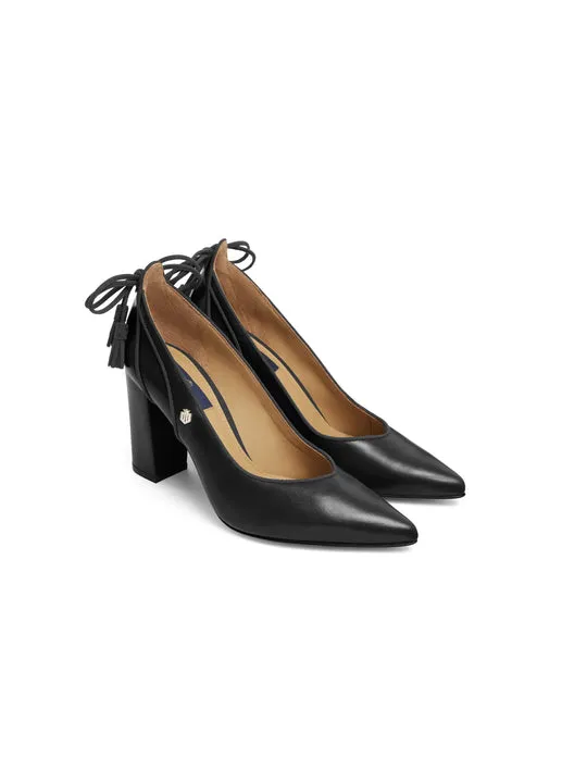 Newbury black leather Court Shoes