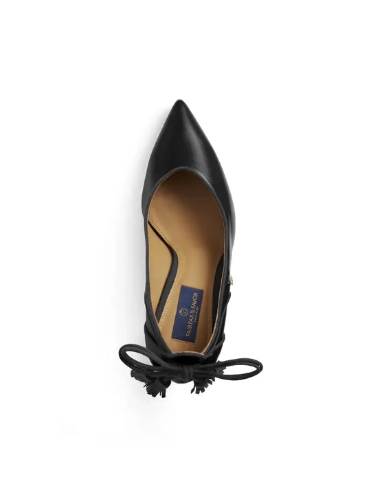 Newbury black leather Court Shoes