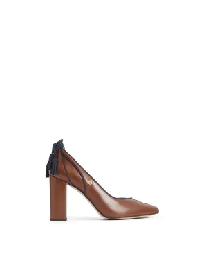 Newbury dark tan leather Court Shoes