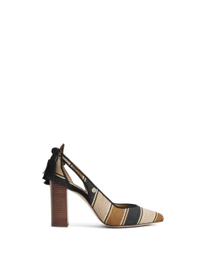 Newbury tan, navy & cream Heeled Shoes