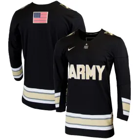 Nike Army Black Knights Black Replica College Hockey Jersey