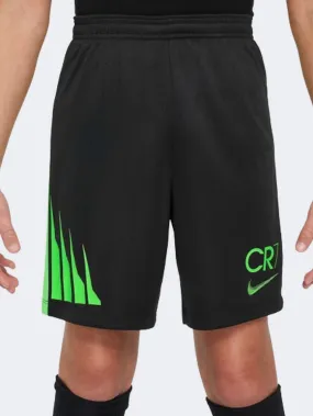 Nike Cr7 Academy 23 Boys Football Short Black/Green Strike