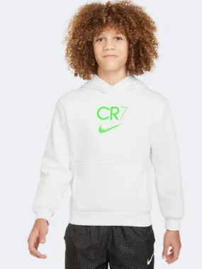 Nike Cr7 Club Boys Football Hoody White/Green Strike