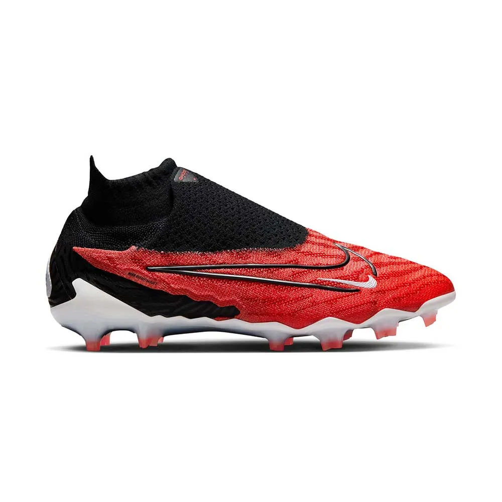 Nike Gripknit Phantom GX Elite Dynamic Fit FG Soccer Cleat - Bright Crimson/Black-White- Regular (D)