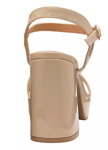 Nude Patent Moray Platform Sandals by Ravel | Look Again