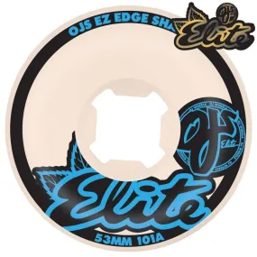 OJ Elite Wheels Elite 101a EZ Edge Skateboard Wheels White Blue 53mm