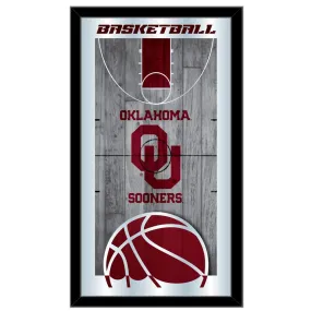 Oklahoma Sooners HBS Basketball Framed Hanging Glass Wall Mirror (26x15)