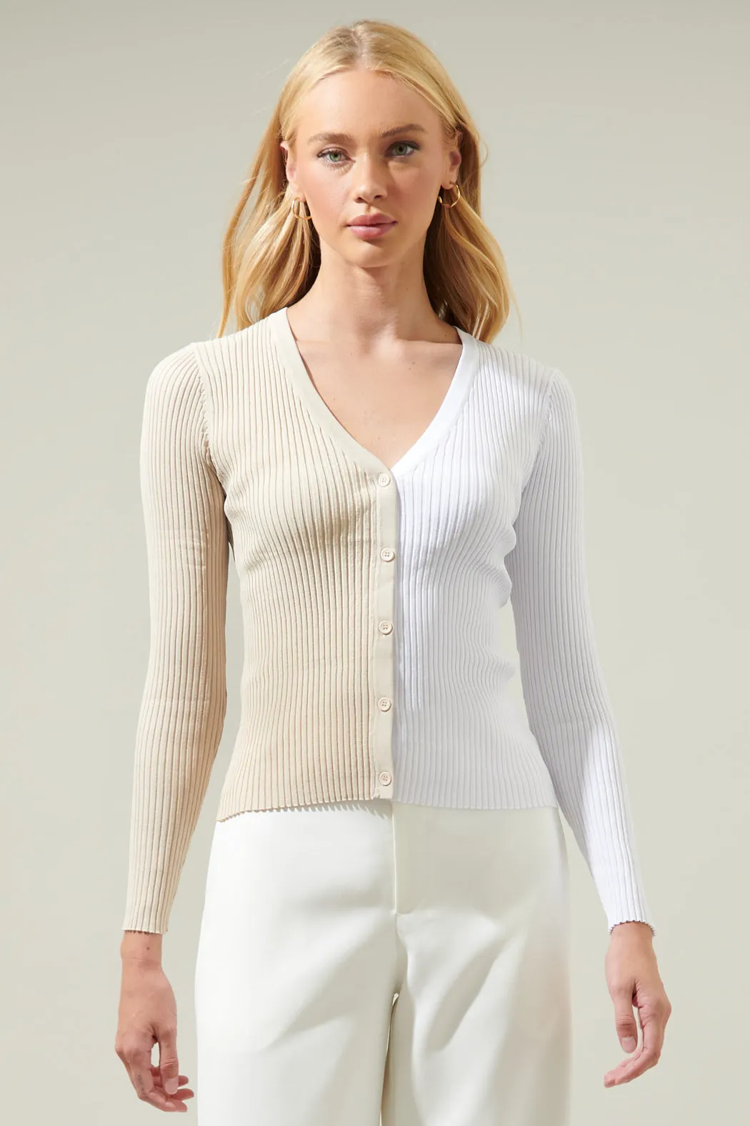 Olivia Mill Button Up Ribbed Cardigan