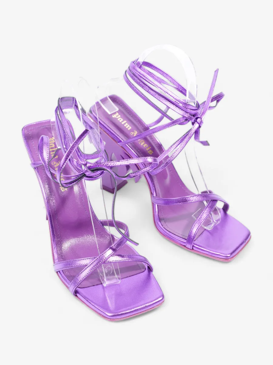 Palm Angels Beach Sandals 105mm Purple Leather EU 39 UK 6