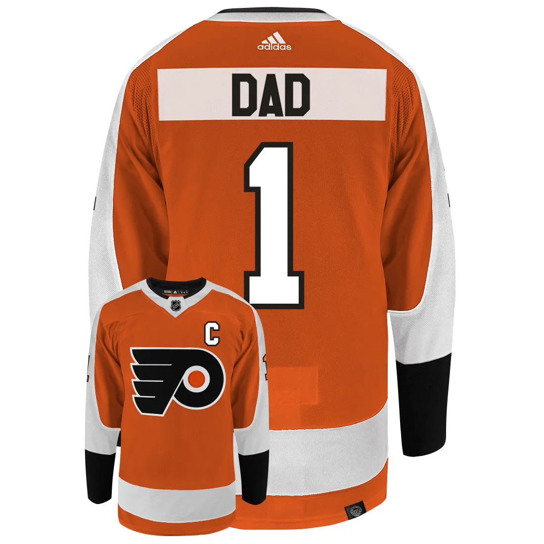 Philadelphia Flyers Dad Number One Adidas Primegreen Authentic NHL Hockey Jersey     