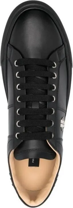 Philipp Plein logo-plaque leather sneakers Black