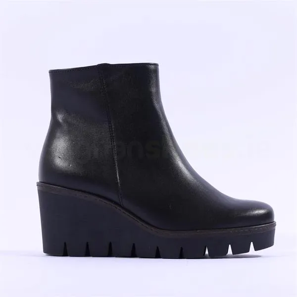 Platform Wedge Boot Utopia - Black Leather