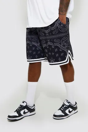 Plus Basketball Fit Bandana Short With Sports | boohooMAN UK