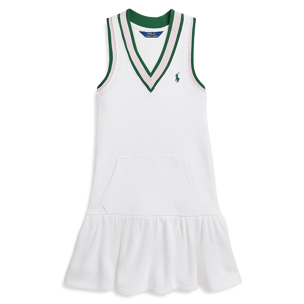 Polo Ralph Lauren Little Girl's Sleeveless Cricket-Stripe Terry Dress