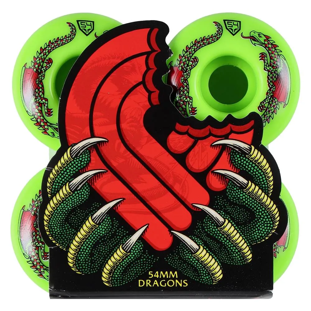 Powell-Peralta Dragon Formula  Skateboard Wheels 54mm x 34mm 93A Green