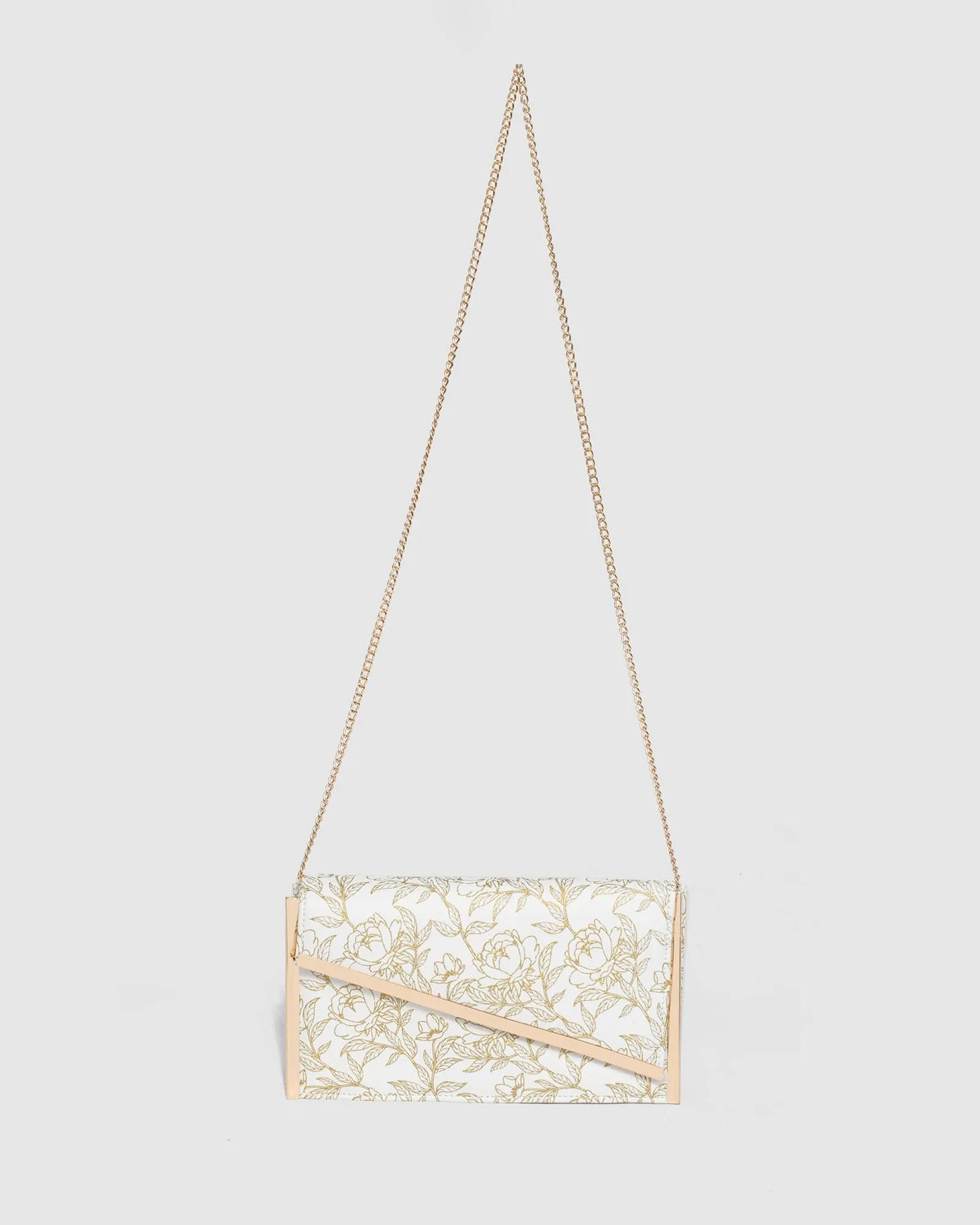 Print Jessie Diag Bar Clutch Bag