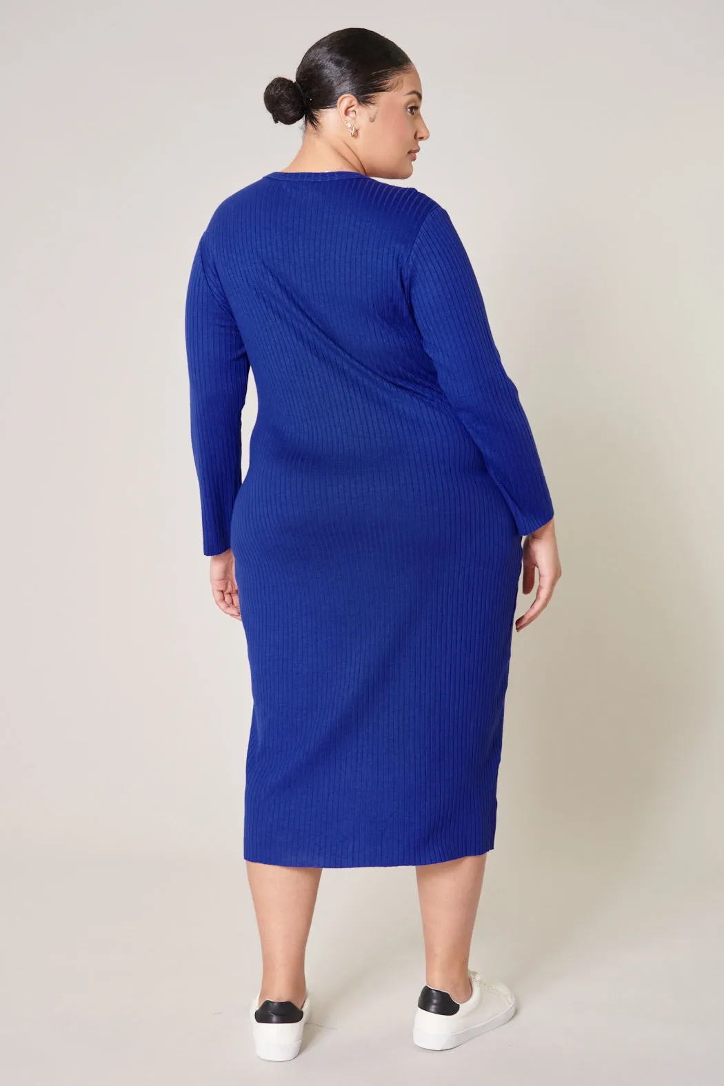 Provence Ribbed Knit Midi Cardigan Dress Curve