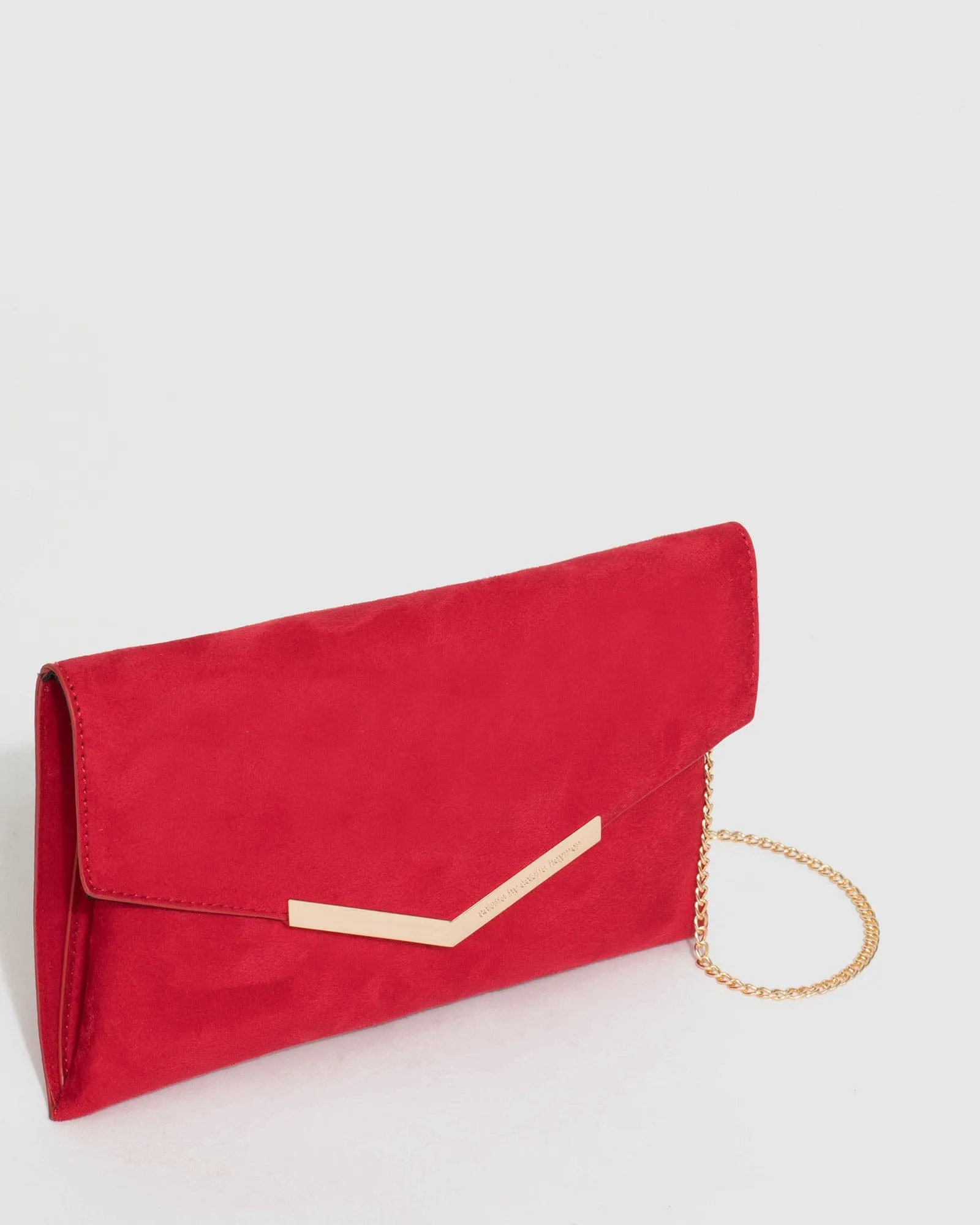 Red Micaela Envelope Clutch Bag