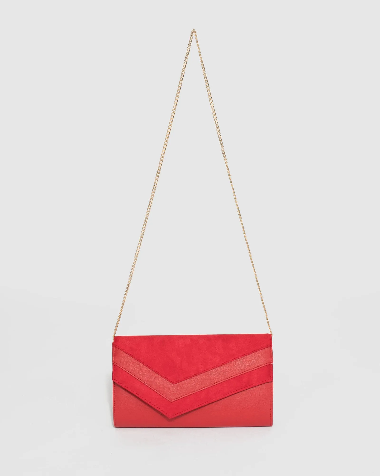 Red Mila Arrow Clutch Bag