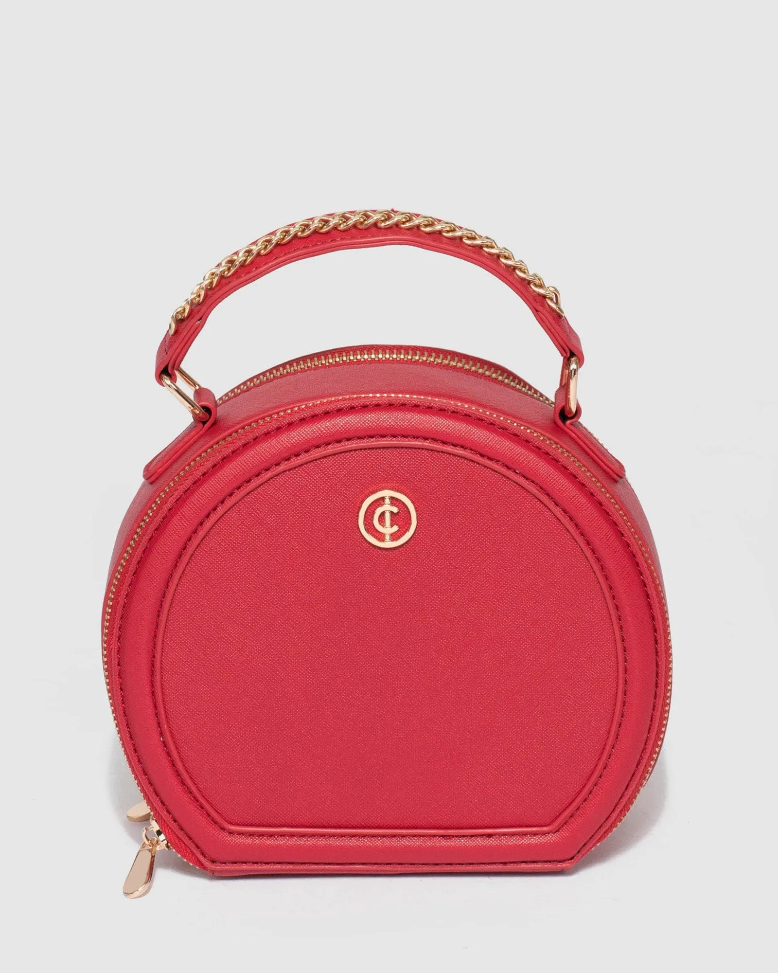 Red Ophelia Round Clutch Bag