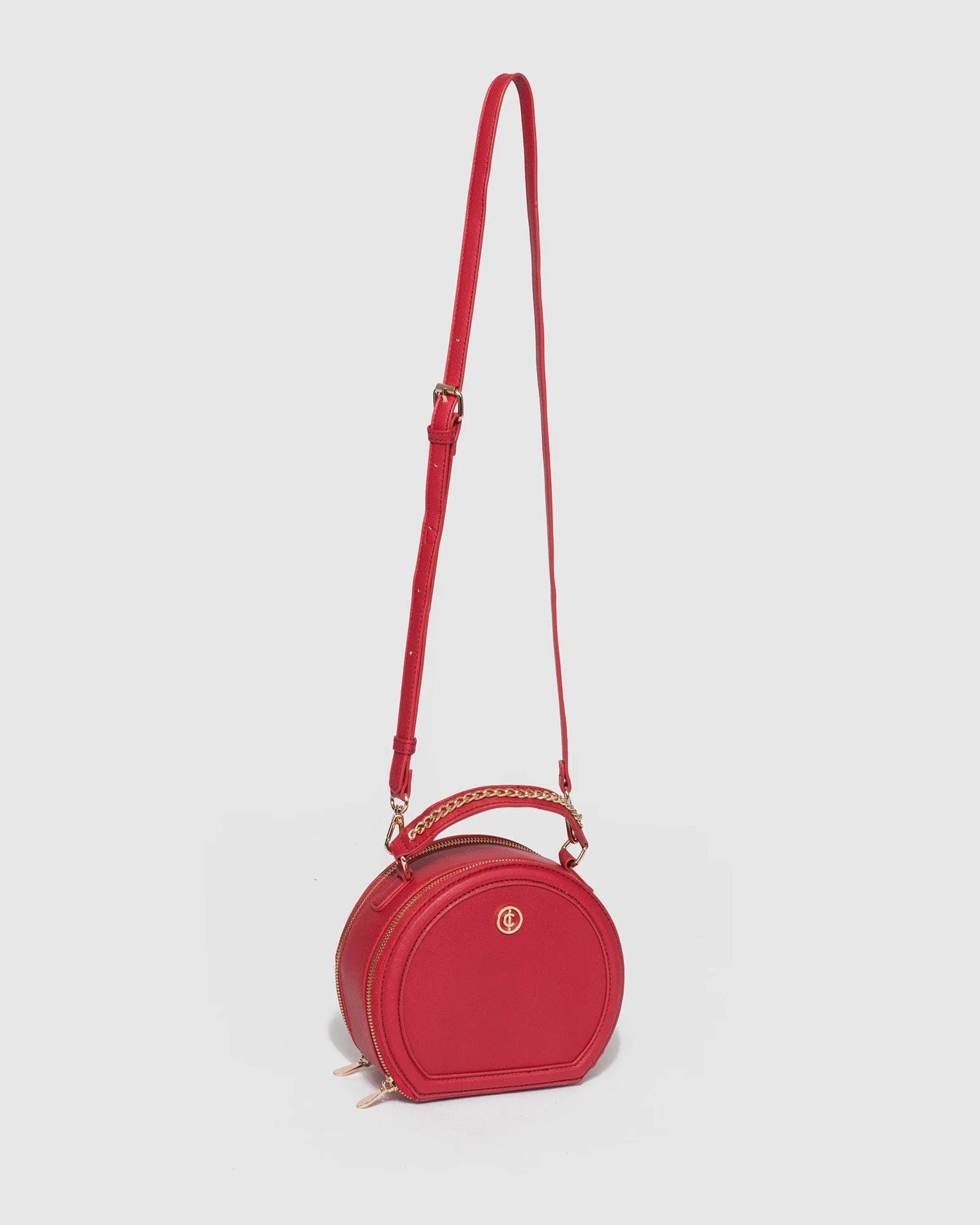 Red Ophelia Round Clutch Bag