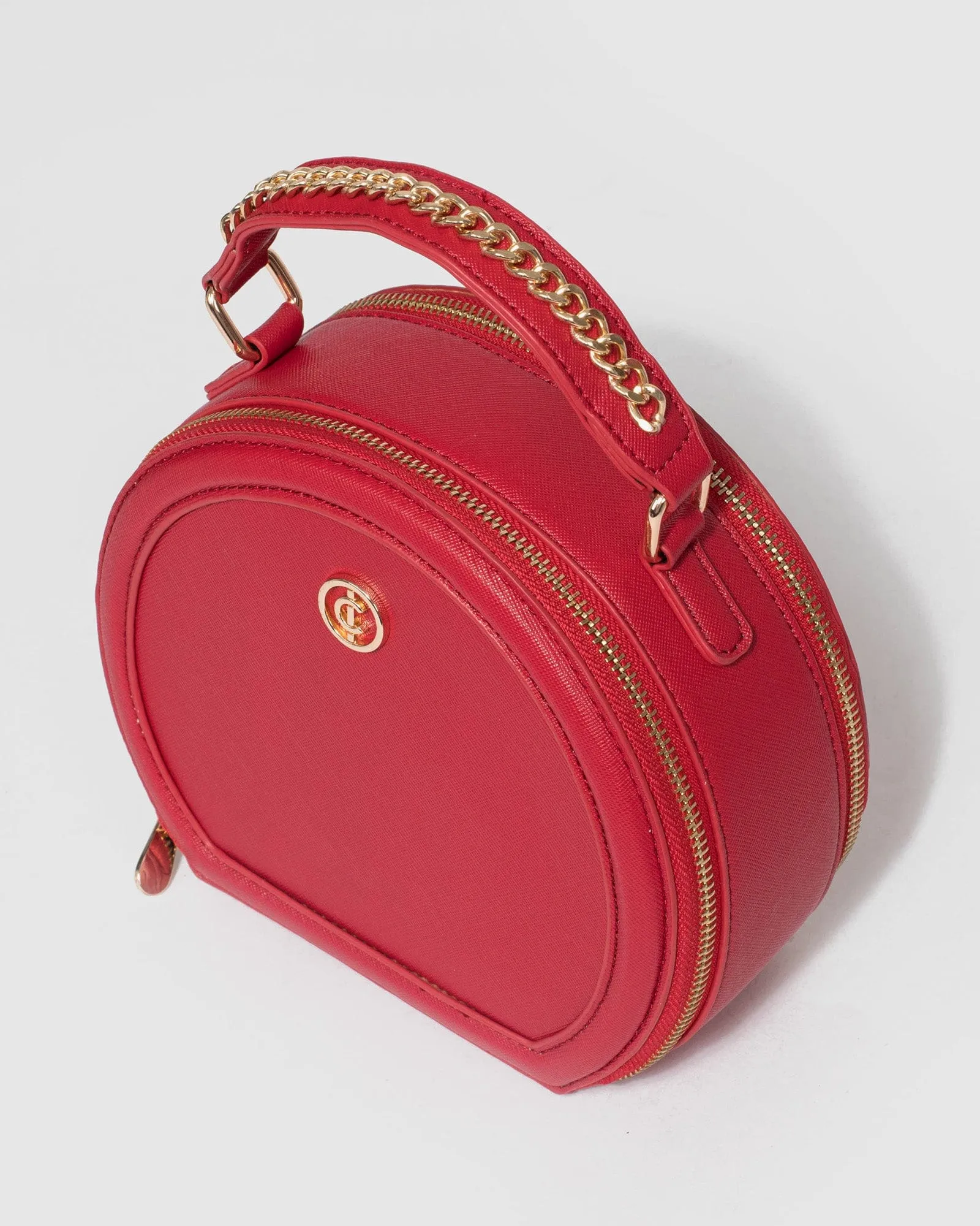 Red Ophelia Round Clutch Bag