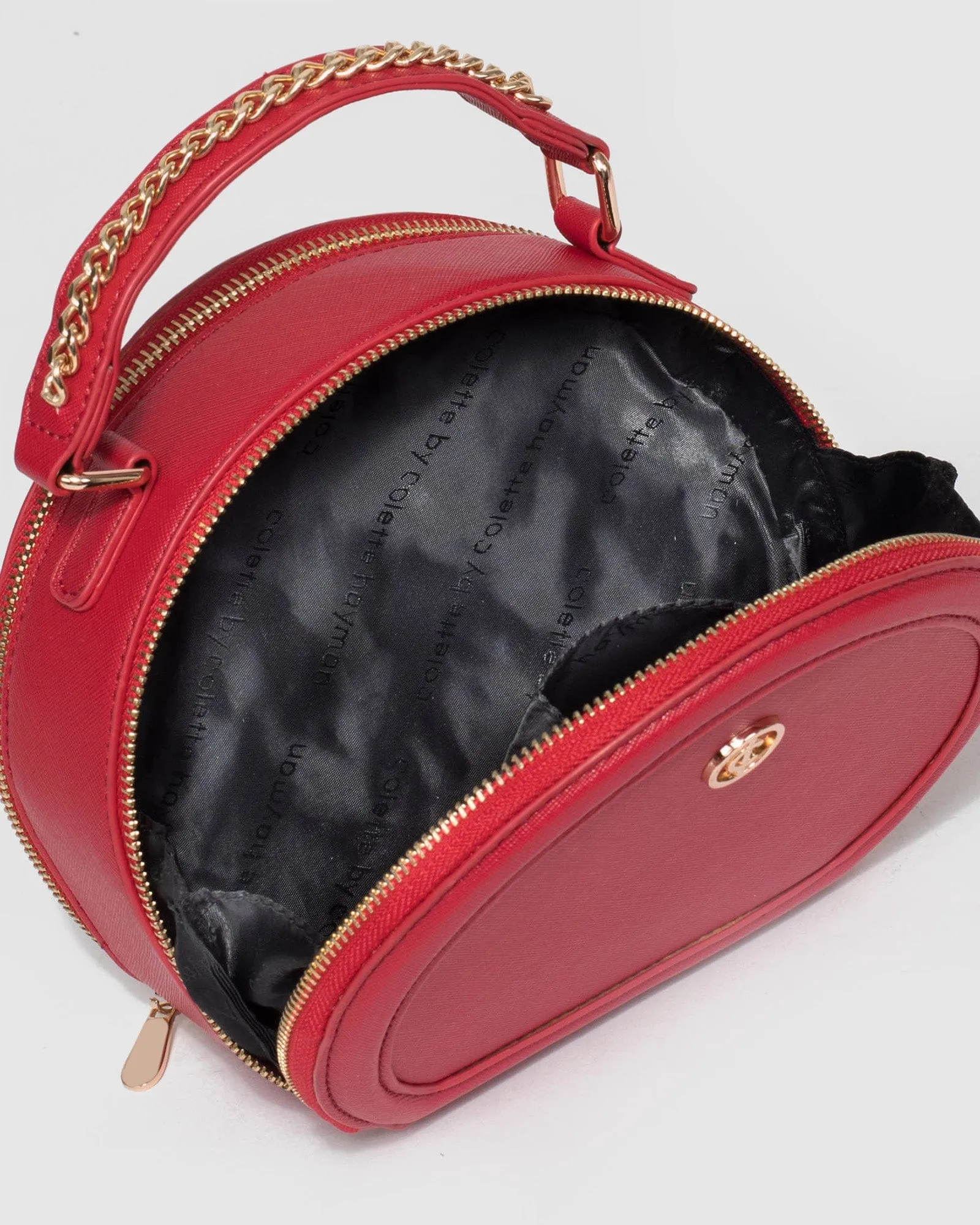 Red Ophelia Round Clutch Bag