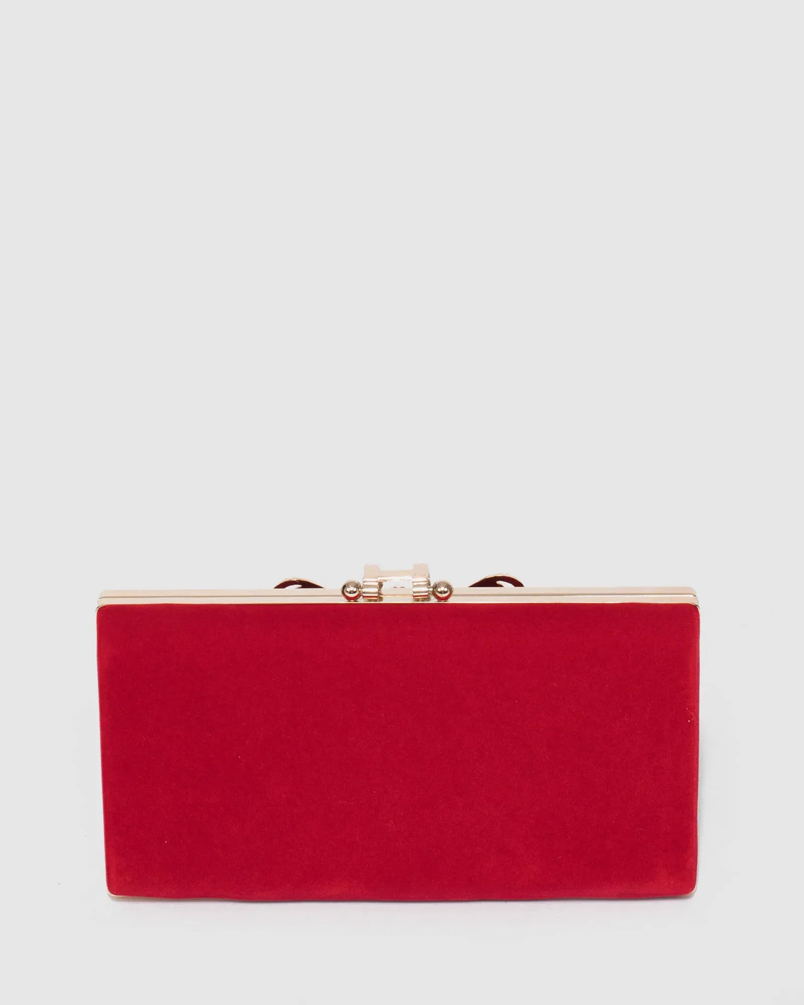 Red Quinn Clip Evening Clutch Bag