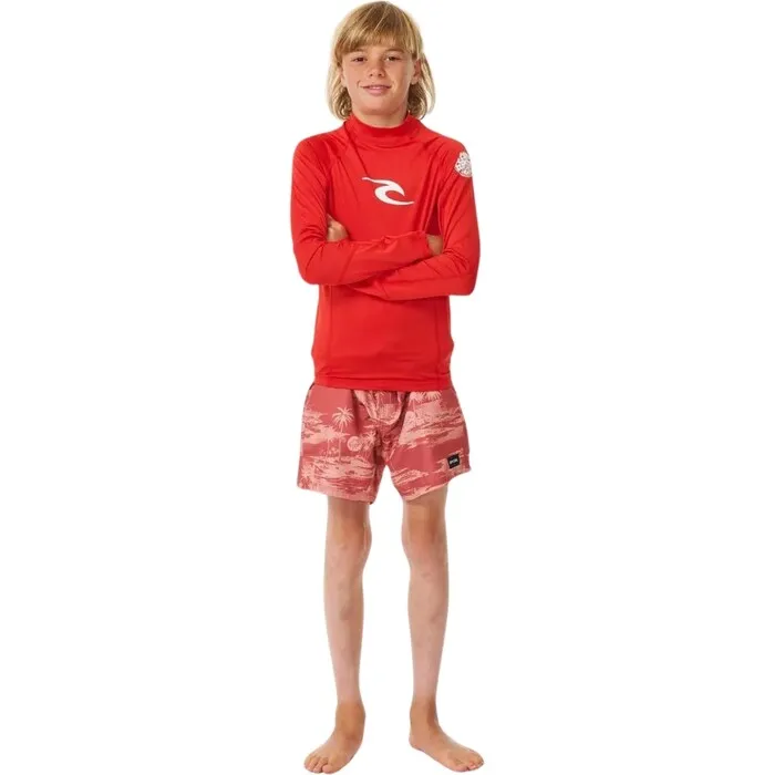 Rip Curl Kids Brand Wave Long Sleeve UV Protect Rash Vest