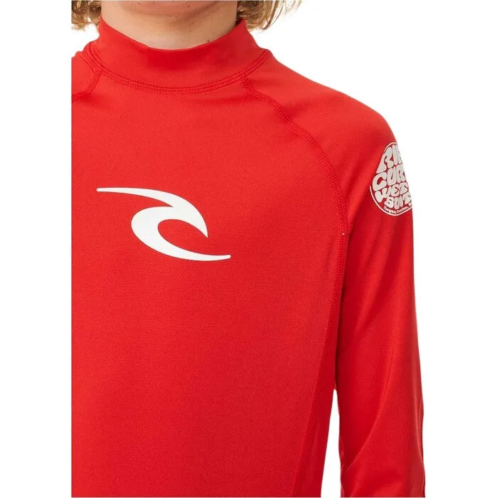 Rip Curl Kids Brand Wave Long Sleeve UV Protect Rash Vest