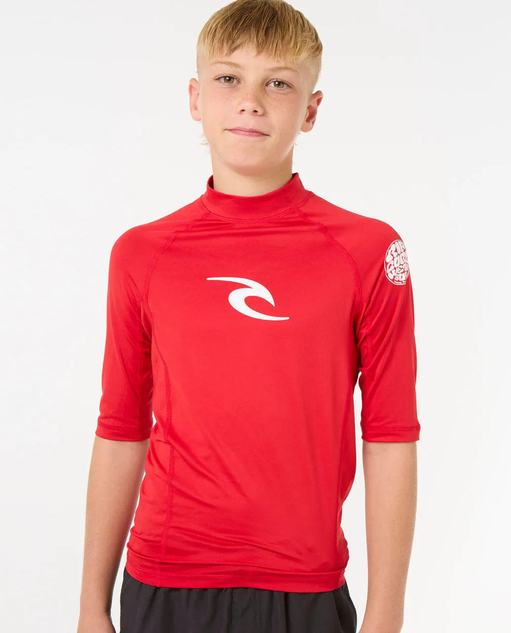 Rip Curl Kids Brand Wave UPF 50 Short Sleeve Rash Vest