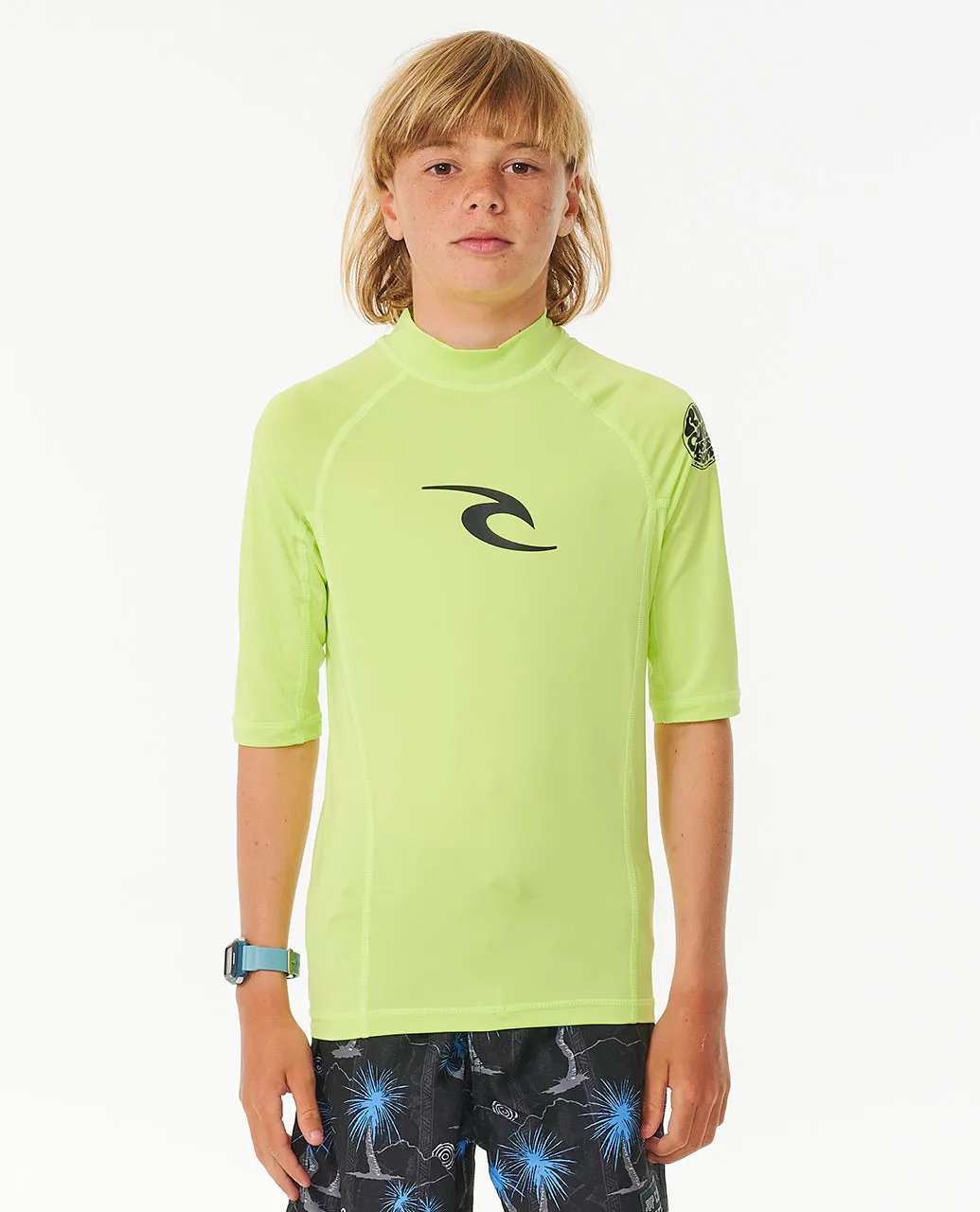 Rip Curl Kids Brand Wave UPF 50 Short Sleeve Rash Vest