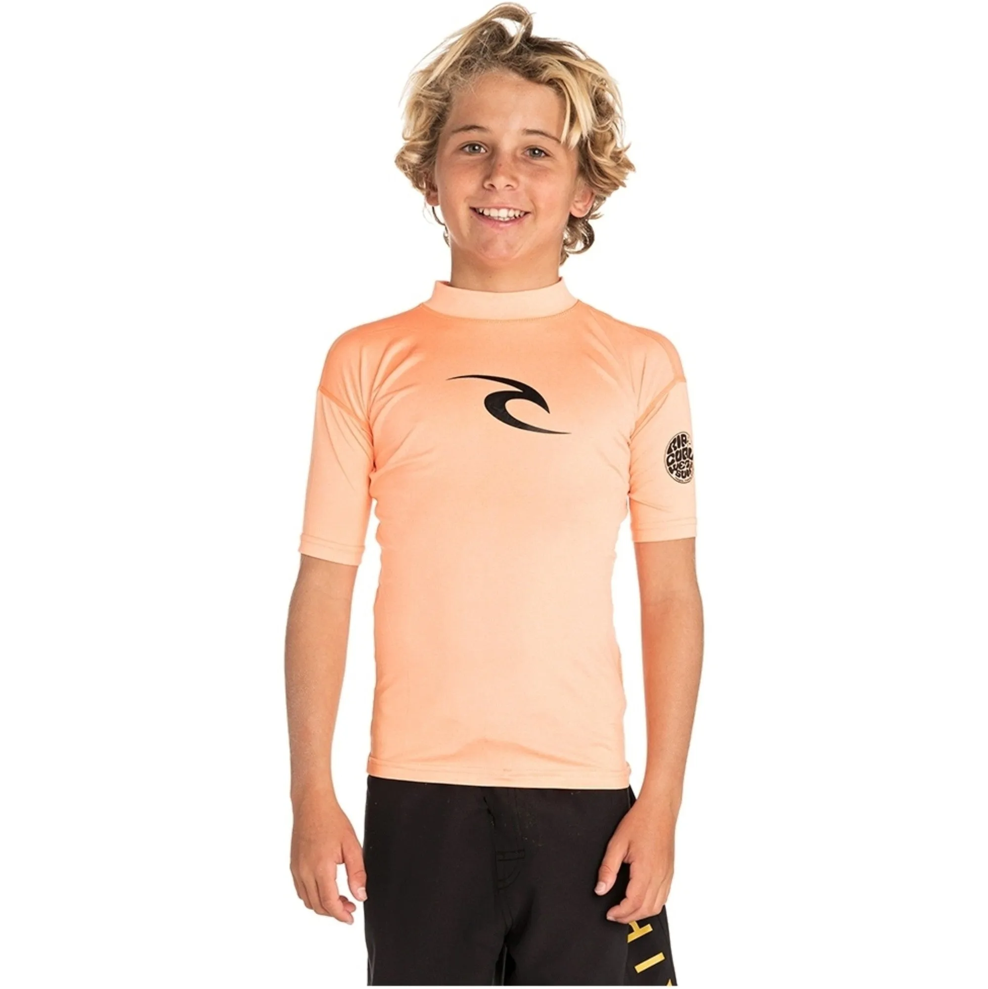 Rip Curl Kids Brand Wave UPF 50 Short Sleeve Rash Vest