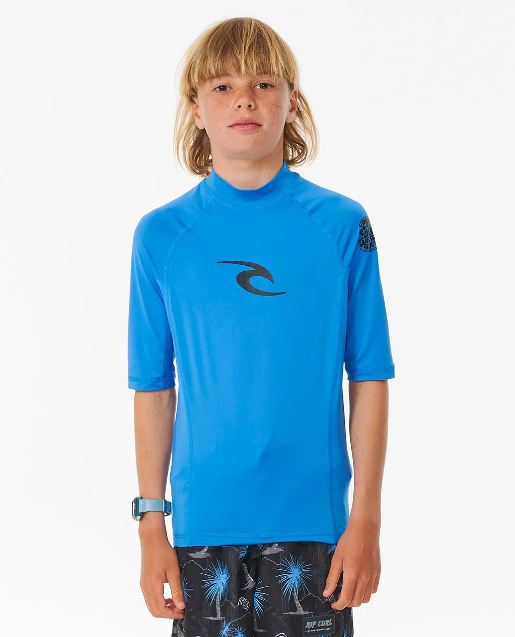 Rip Curl Kids Brand Wave UPF 50 Short Sleeve Rash Vest