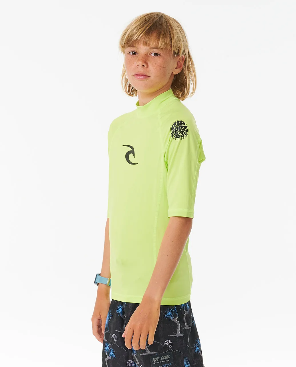 Rip Curl Kids Brand Wave UPF 50 Short Sleeve Rash Vest