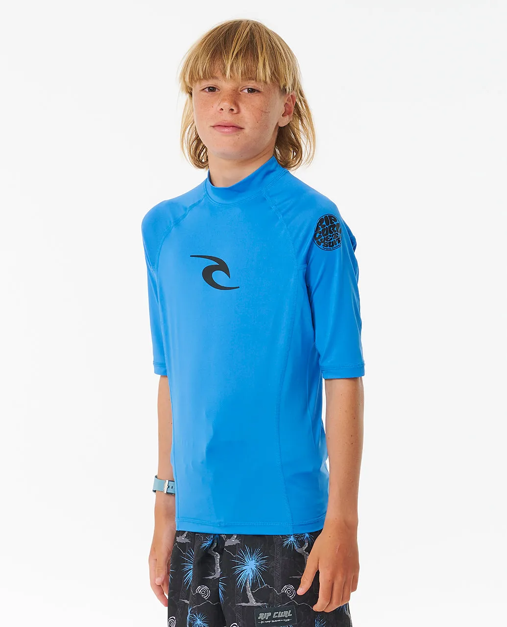 Rip Curl Kids Brand Wave UPF 50 Short Sleeve Rash Vest