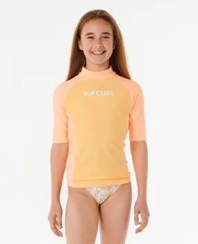 Rip Curl Kids Classic Surf UPF 50 Short sleeve Rash Vest - Orange