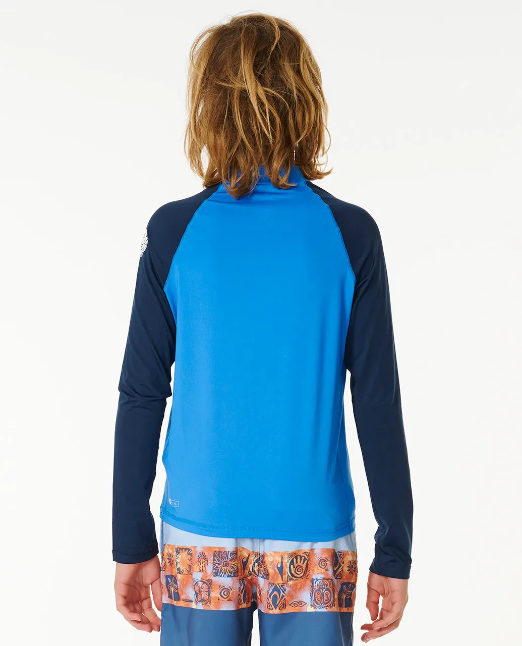 Rip Curl Kids Shock UPF 50 Long Sleeve Rash Vest - Blue Gum