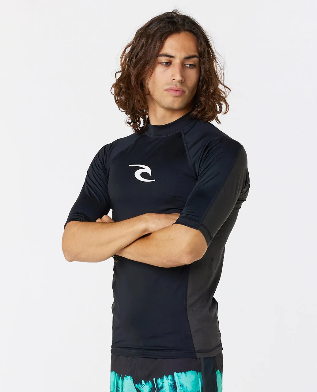 Rip Curl Mens Waves UPF 50 Perf Short Sleeve Rash Vest