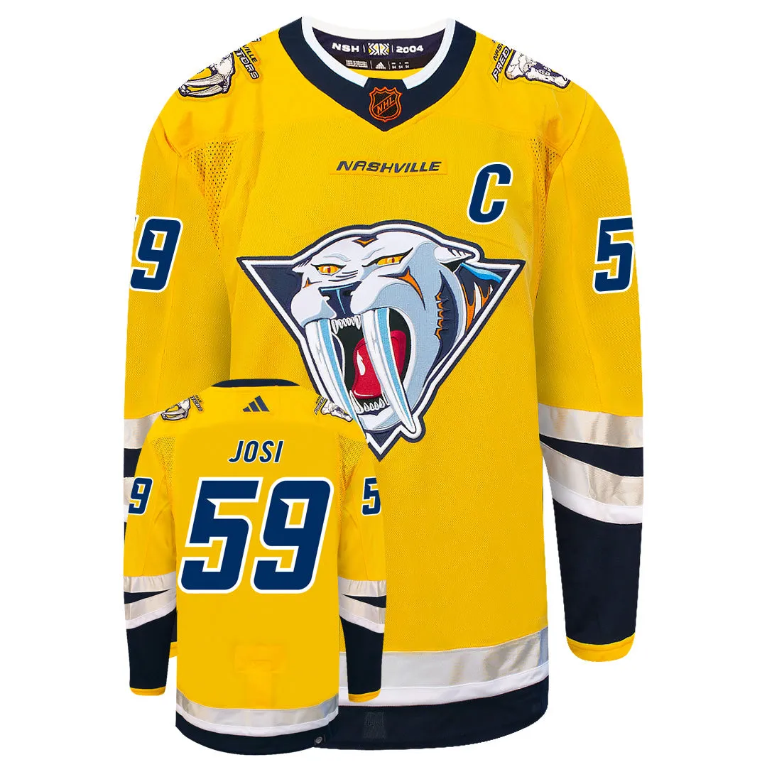 Roman Josi Nashville Predators Adidas 2022 Primegreen Reverse Retro Authentic NHL Hockey Jersey     