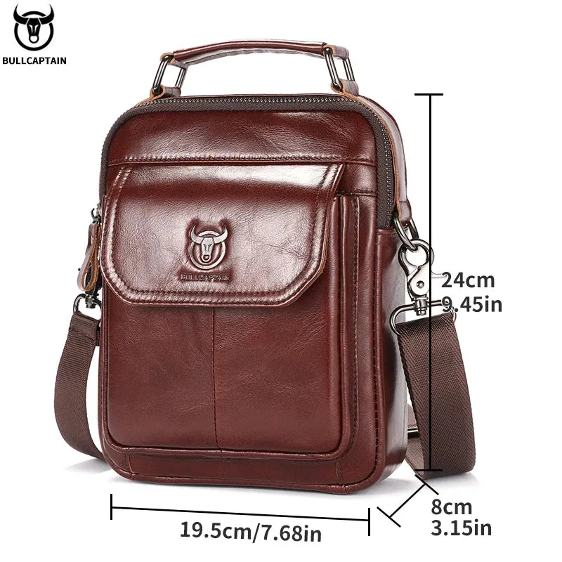 Rondi -  men's Leather Crossbody Shoulder Bag Compact Multi-Pocket Travel Messenger Bag